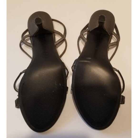 Madeline Stuart Women's Heels Silver Sequin Open Toe Sling Back 9M Party Event - Picture 6 of 7